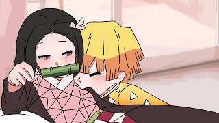 💣 How will Zenitsu and Nezuko react when they bite each other? 💣┃Demon Slayer : Kimetsu no Yaiba