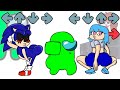 Mini Crewmate and FNF Characters in Dance Battle🔥 | Mini Crewmate kills FNF | Among Us Animation