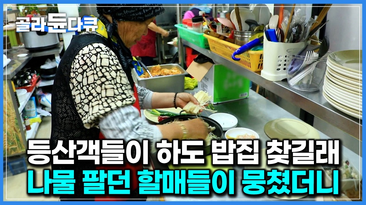 내려오는 등산객마다 없는 밥집 계속 찾길래 손맛 좋은 할매들이 식당을 차려버렸다. 모든 것을 손으로 다 만들어내는 오서산 아래 식당｜한국기행｜#골라듄다큐