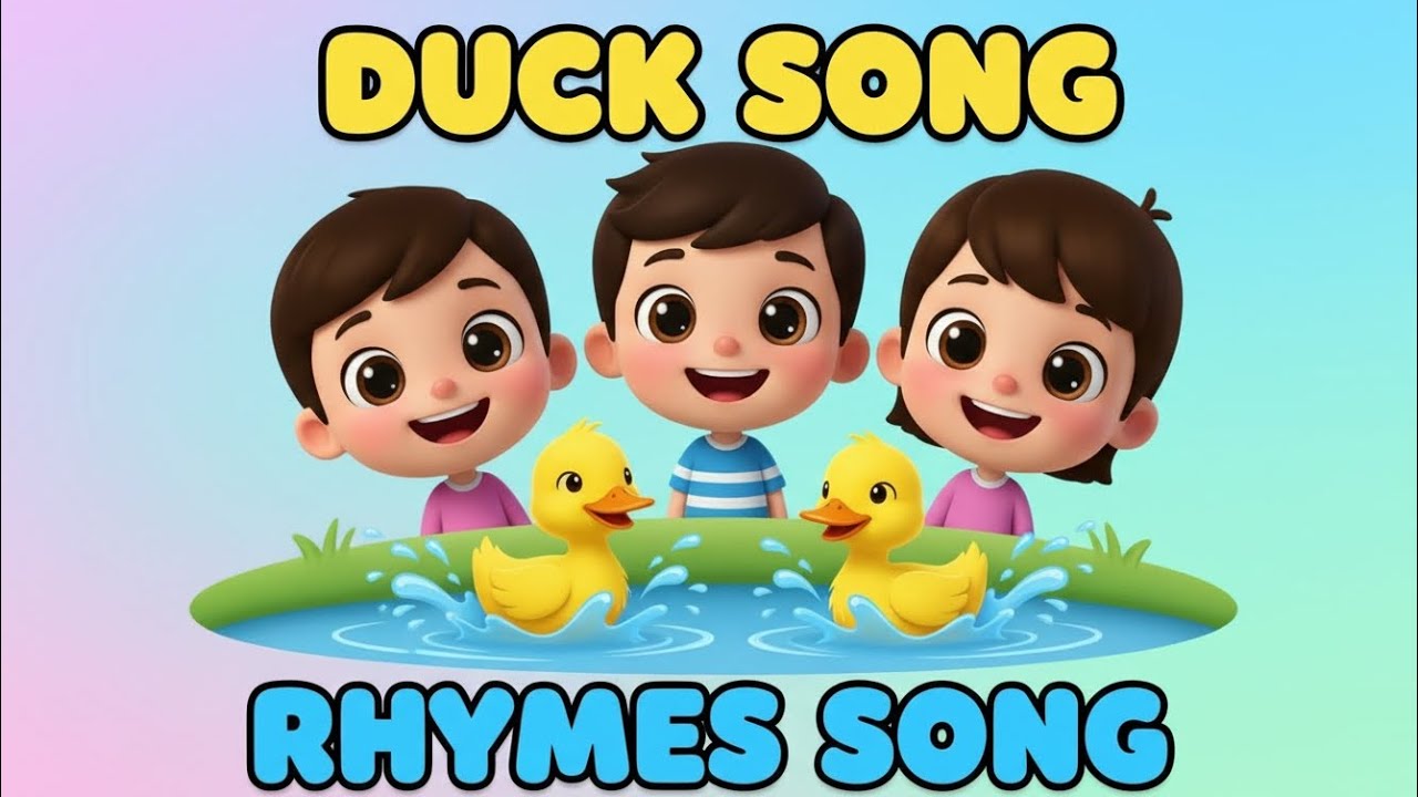 Cute Duck Song for Kids 🦆 | Cartoon Rhymes | Baby Learning Songs 