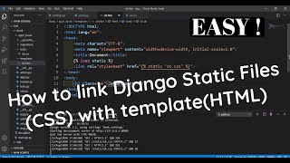 How to link  Static Files(CSS) in Django  with template(HTML) screenshot 3