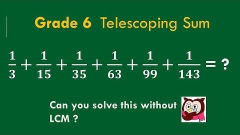 The Telescoping Sum Trick | Middle School Math Olympiad