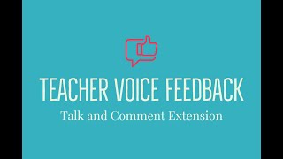 Teacher Feedback Tool: Talk and Comment Extension screenshot 1