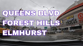 Driving on Queens Blvd West Forest Hills to Elmhurst Queens NY | Another Rainy Day