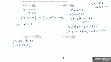 5a.4: Symbolically determining the Domain and Vertical Asymptote of a Rational Function Examples