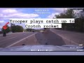High speed pursuit - Trooper Jessica plays catch up to try to catch this speeding Motorcycle