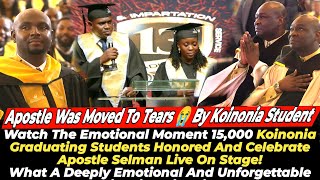 Apostle Tried To Hold Back His Tears.. Watch Emotional Moment As Graduates Honored Joshua Selman 