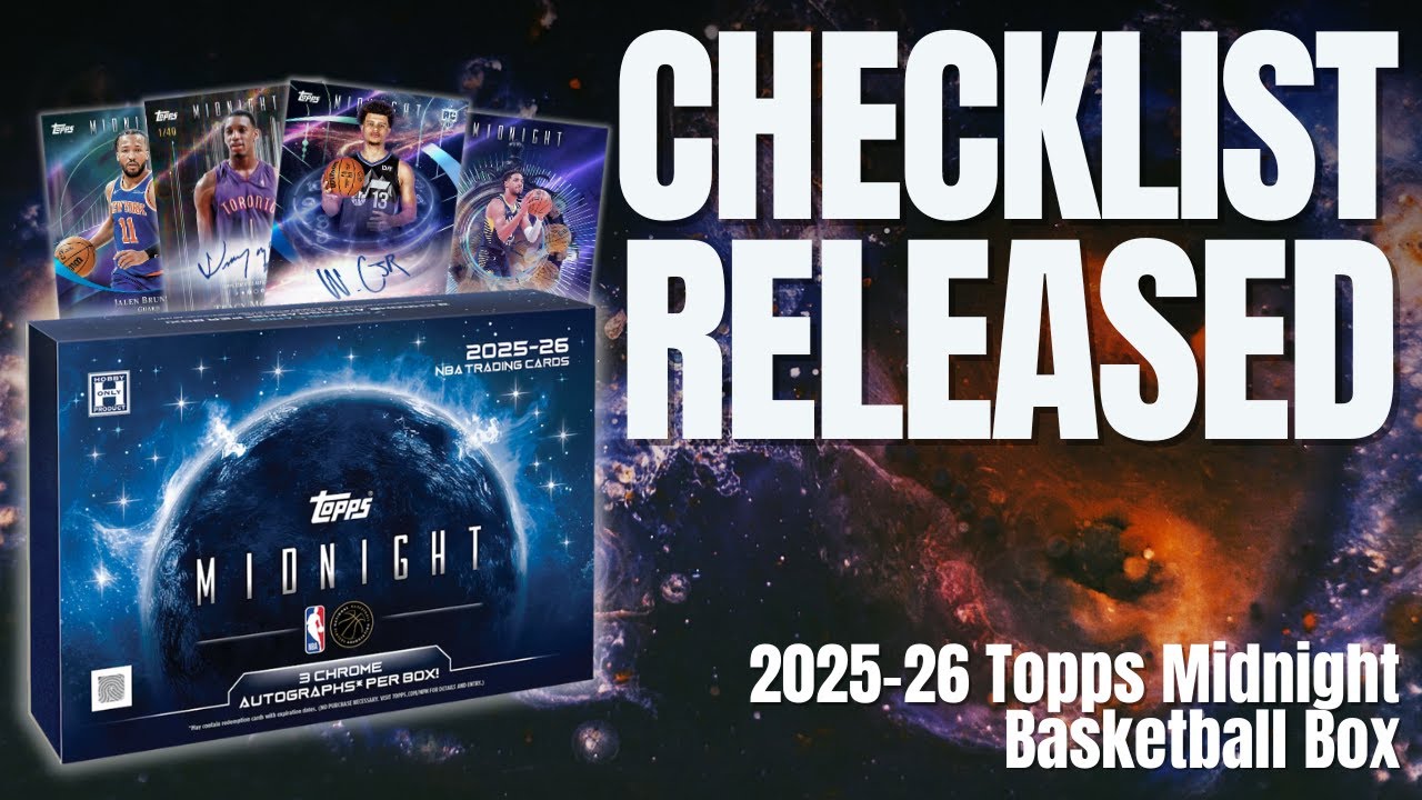 Обзор коллекционных карточек Topps Midnight Basketball 2025–26 — Погони за победой, хиты и все, ч...