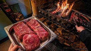 LIVE POV Chef Cooking on the Grill Real French Restaurant Kitchen Service