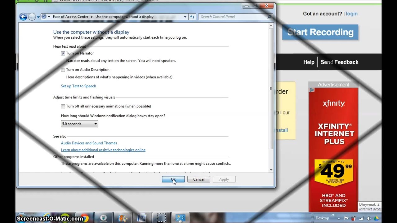 Turning the Reader Tool On & Off with Microsoft Windows 7 Ultimate