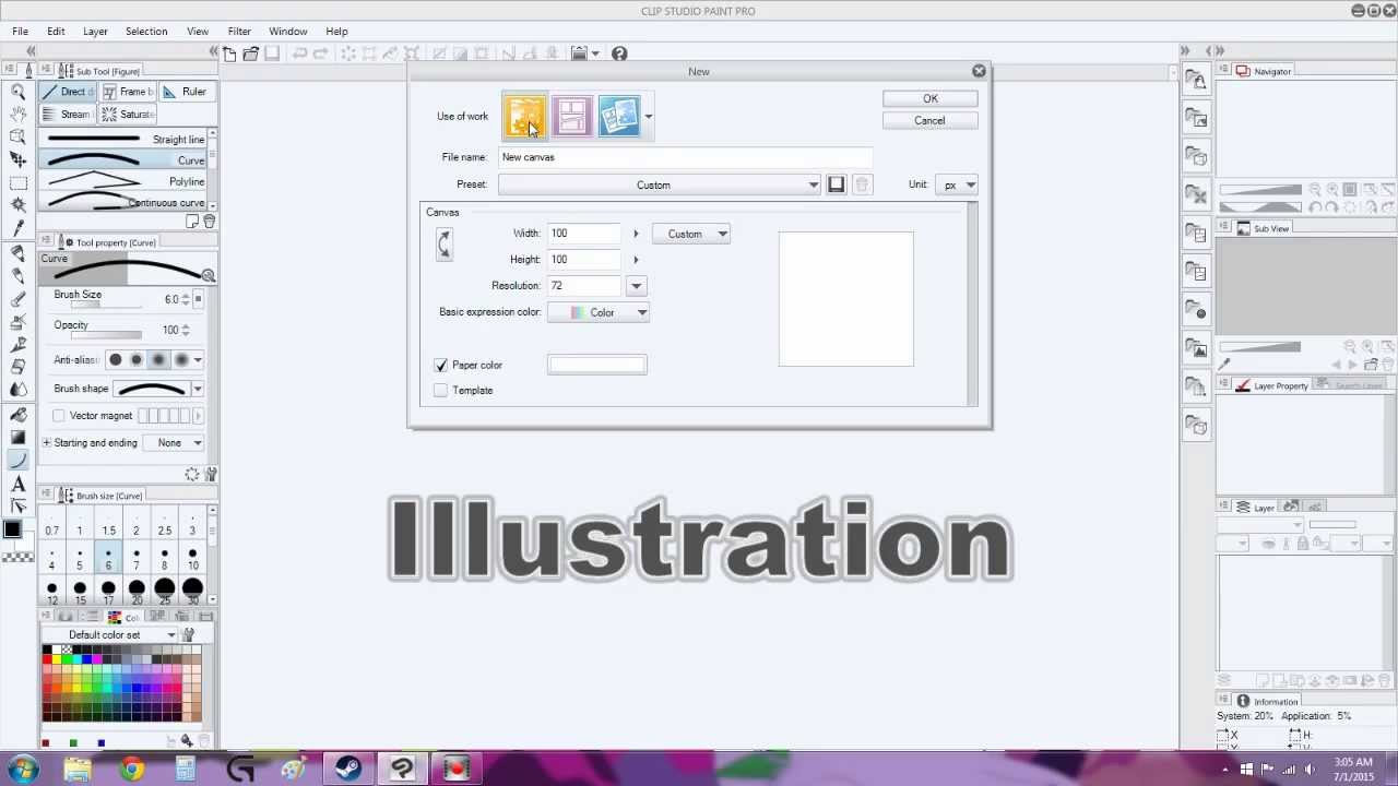 Create a Custom Preset Canvas - Manga Studio 5