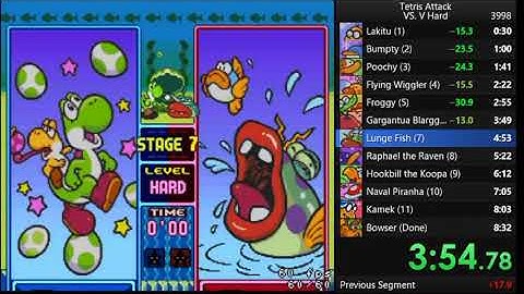 Tetris Attack VHard PB attempt 8:42