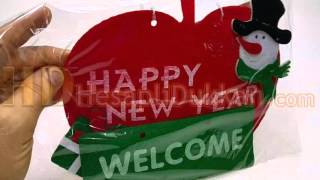 Yılbaşı Kapı Süsleri Keçe Elma Happy New Year Hesaplı Dükkan