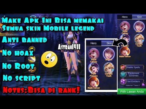 CARA MEMAKAI SEMUA SKIN GRATIS#MOBILE ENTOT