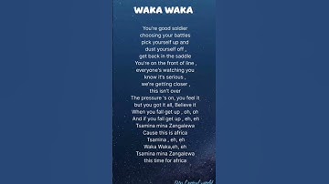 Thumbnail of WAKA WAKA (This Time for Africa)- Shakira lyrics #wakawaka #lyrics #shorts #ytshorts #bestsong
