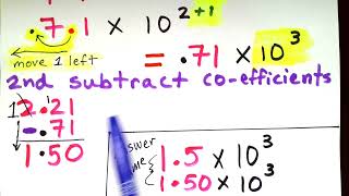 Part12 "Scientific Notation Find the Difference example #3 Different Exponents" GED Math EXAM
