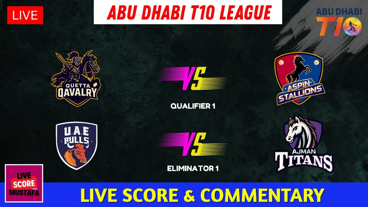 ABU DHABI T10 2025: UAE BULLS vs Ajman Titans | Live score & commentary with Mustafa