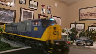 Lionel CSX SD80MAC 801 and CSX SD70MAC 432 at Jasington, Indiana