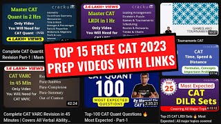 Cat 2023: Top 15 Must - Watch S 🔥 Dont Skip Free Cat Prep S