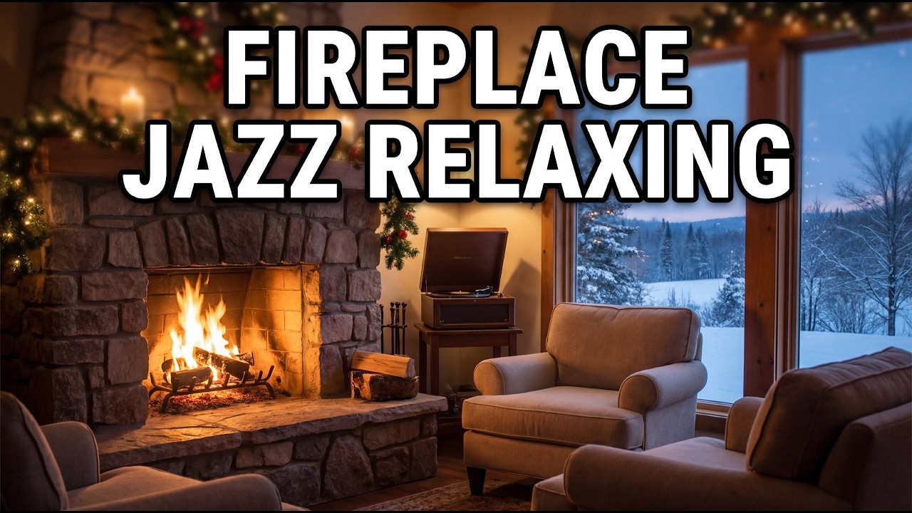 4K Fireplace Study Jazz – Relaxing Work Music for Concentration
