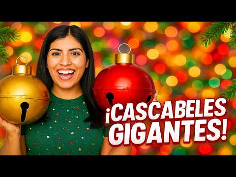 ¡Cascabeles de Navidad gigantes con materiales simples! DIY navideño 🎁