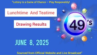 Uk49s Lunchtime Results 08 June 2025 | Uk49s Teatime Results for Today