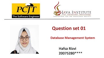 Question Set 01 | Database Management System | Java Institute | Hafsa Rizvi