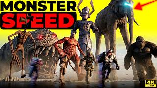 MONSTERS SPEED COMPARISON 4K | Who Is The FASTEST Zunesha vs Galactus vs Riftworm vs Siren Head