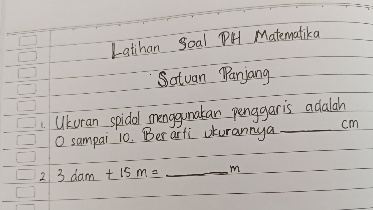 Latihan soal ph matematika tentang satuan panjang kelas 3 SD #education #maths 