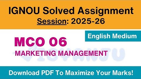 IGNOU MCO 06 Solved Assignment 2025-26 English Medium