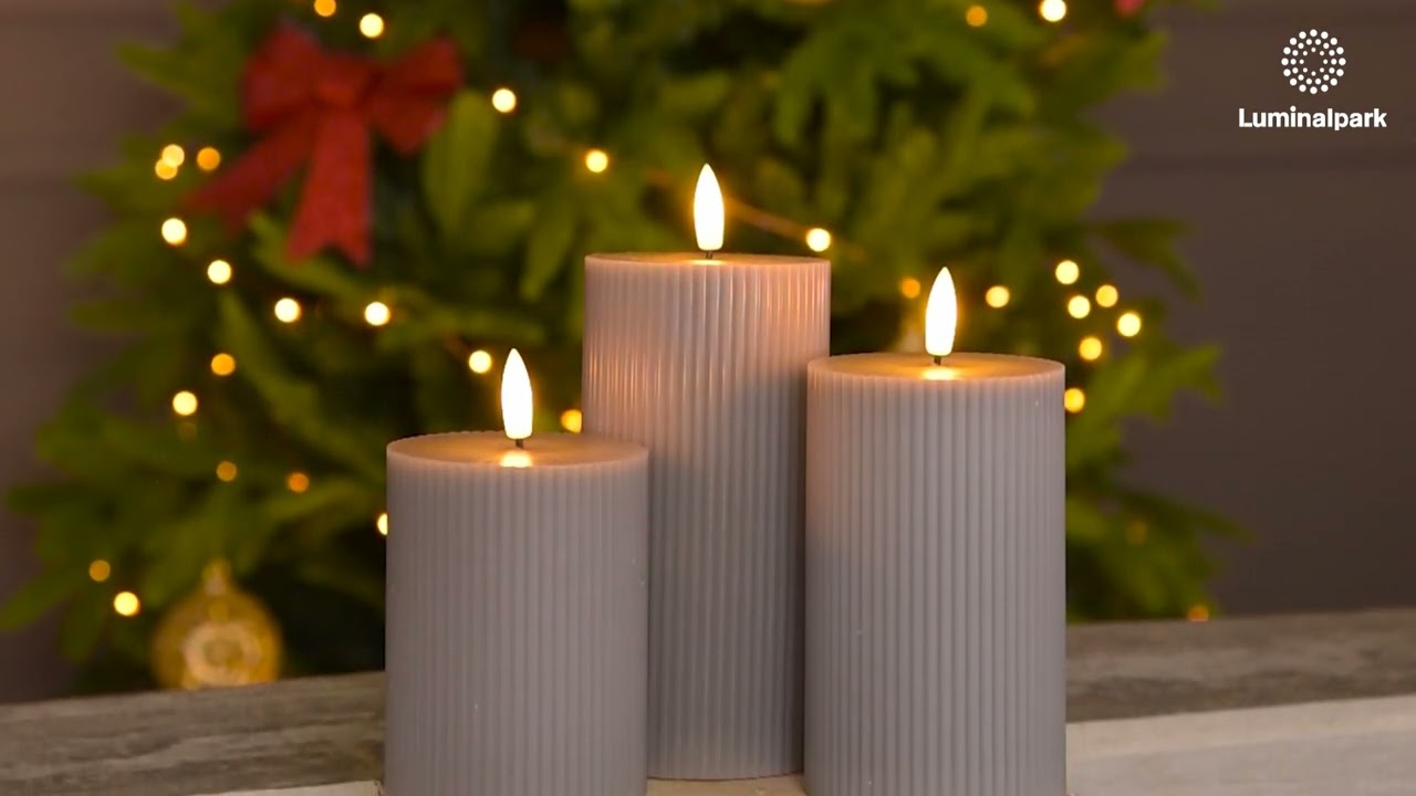 Candele LED Flickering Flameless con Telecomando e Timer, Grigio