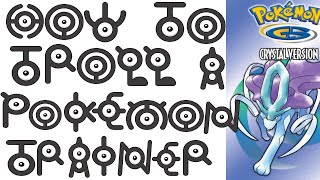What happens when you catch all different Unown in Pokémon Crystal