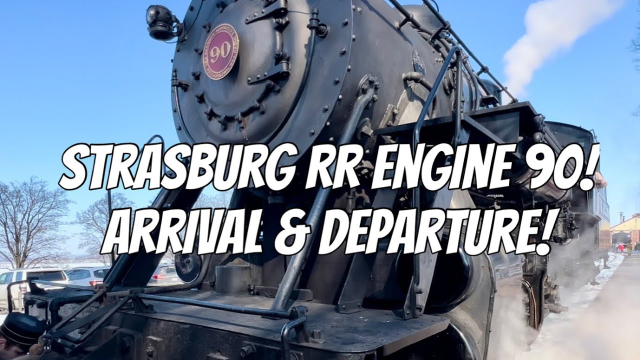 Strasburg RR | Engine 90 Winter Runaround & Departure | Snowy Steam Action 