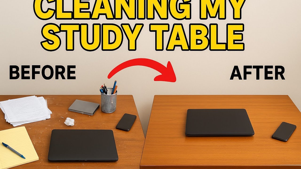 “Study Table Transformation ✨ Clean With Me | Productive Vibes”