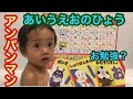 アンパンマンと「あいうえおのひょう」お風呂で五十音♬