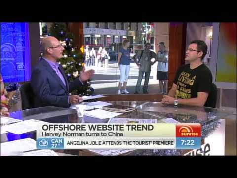 Ruslan Kogan on Sunrise discussing Harvey Norman's & Myer's China GST Bluff 08/12/2010