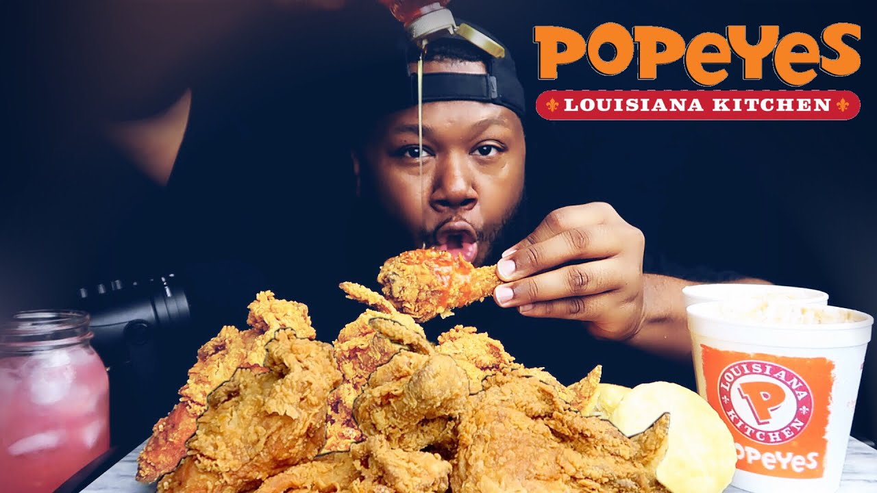 POPEYE'S CHICKEN + HOTSAUCE + HONEY MUKBANG YouTube