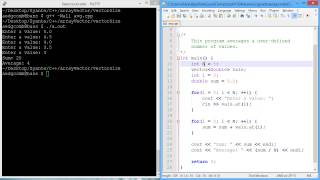 Programming example: Vector size