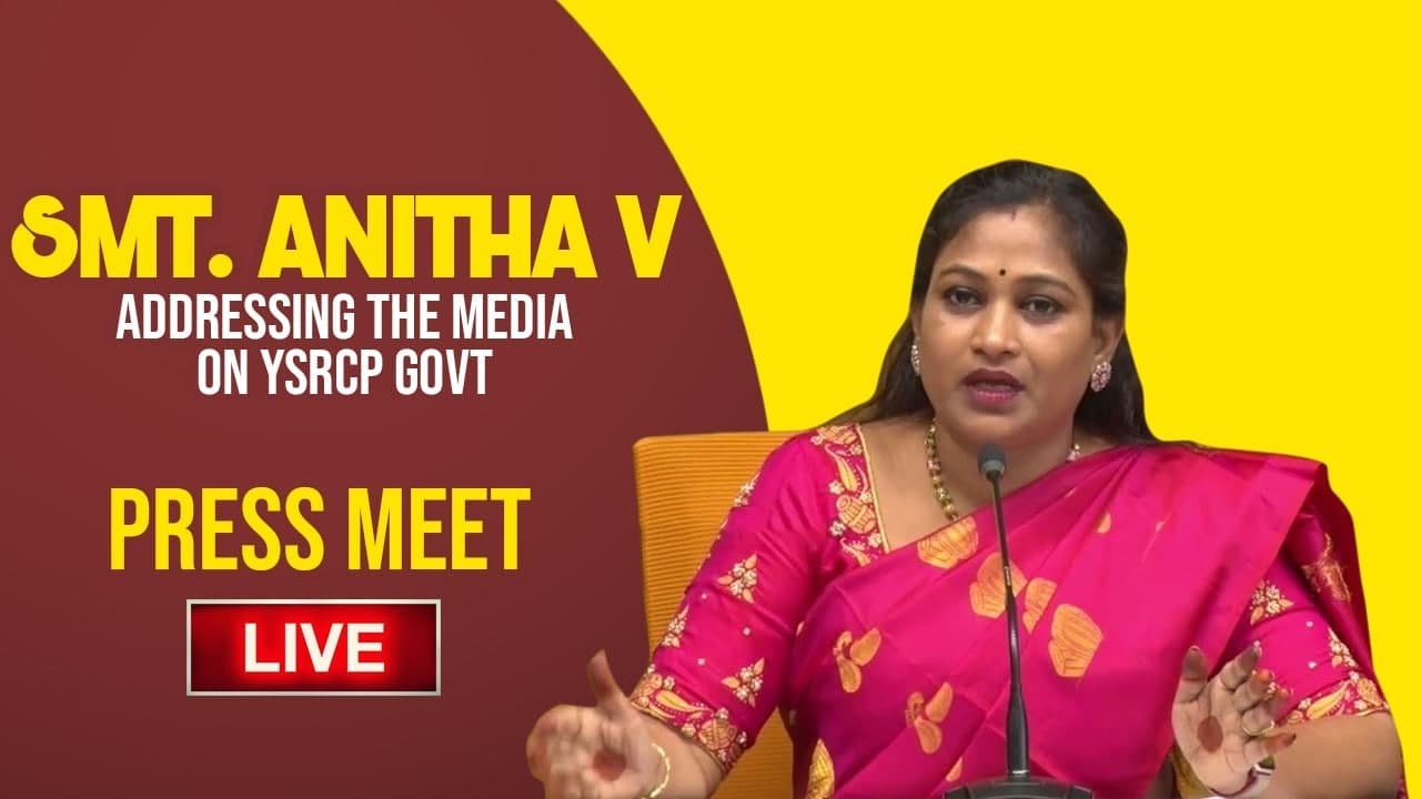Smt. Anitha V addressing the media on the loss of academic year for ...