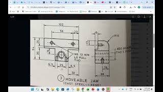 Inventor Recording Machine Vice MOVEABLE JAWPart A