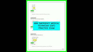 68W EMERGENCY MEDICAL TECHNICIAN EMT PRACTICE EXAM 2026 EMT Practice Questions and Answers Review