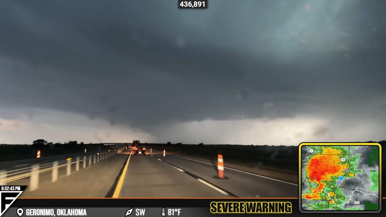Chasing Tornado Warning In Oklahoma - Live As it Happened