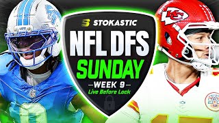NFL DFS Live Before Lock | Week 9 NFL DFS Picks for DraftKings & FanDuel