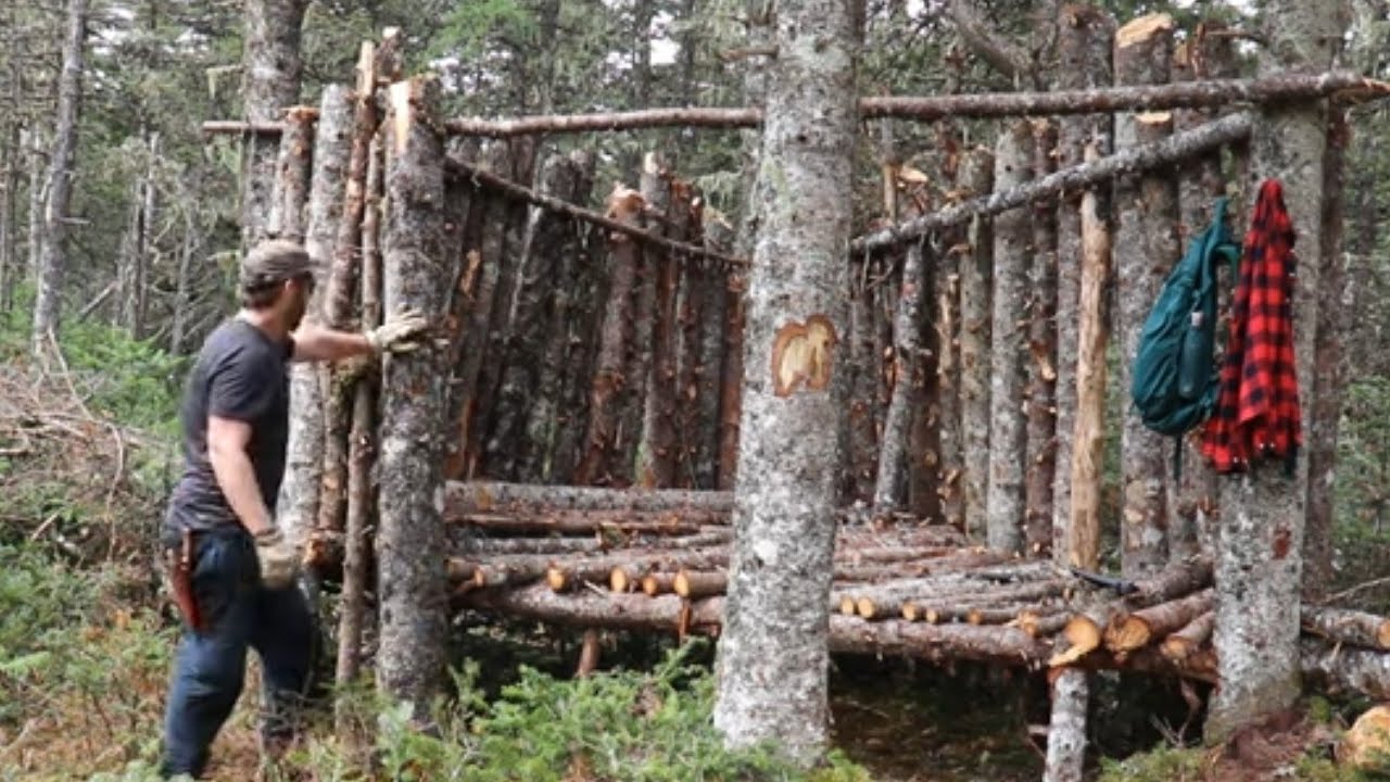 Я строю лучшее убежище для выживания в условиях бушкрафта в одиночку в отдаленной глуши!