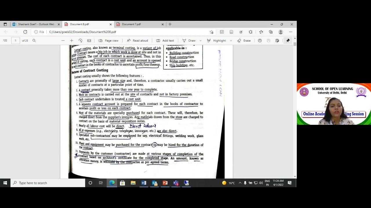 COST ACCOUNTING |CONTRACT,OUTPUT(COST SHEET),PROCESS COSTING INTRODUCTION| BCOM HONS 4TH SEMESTER