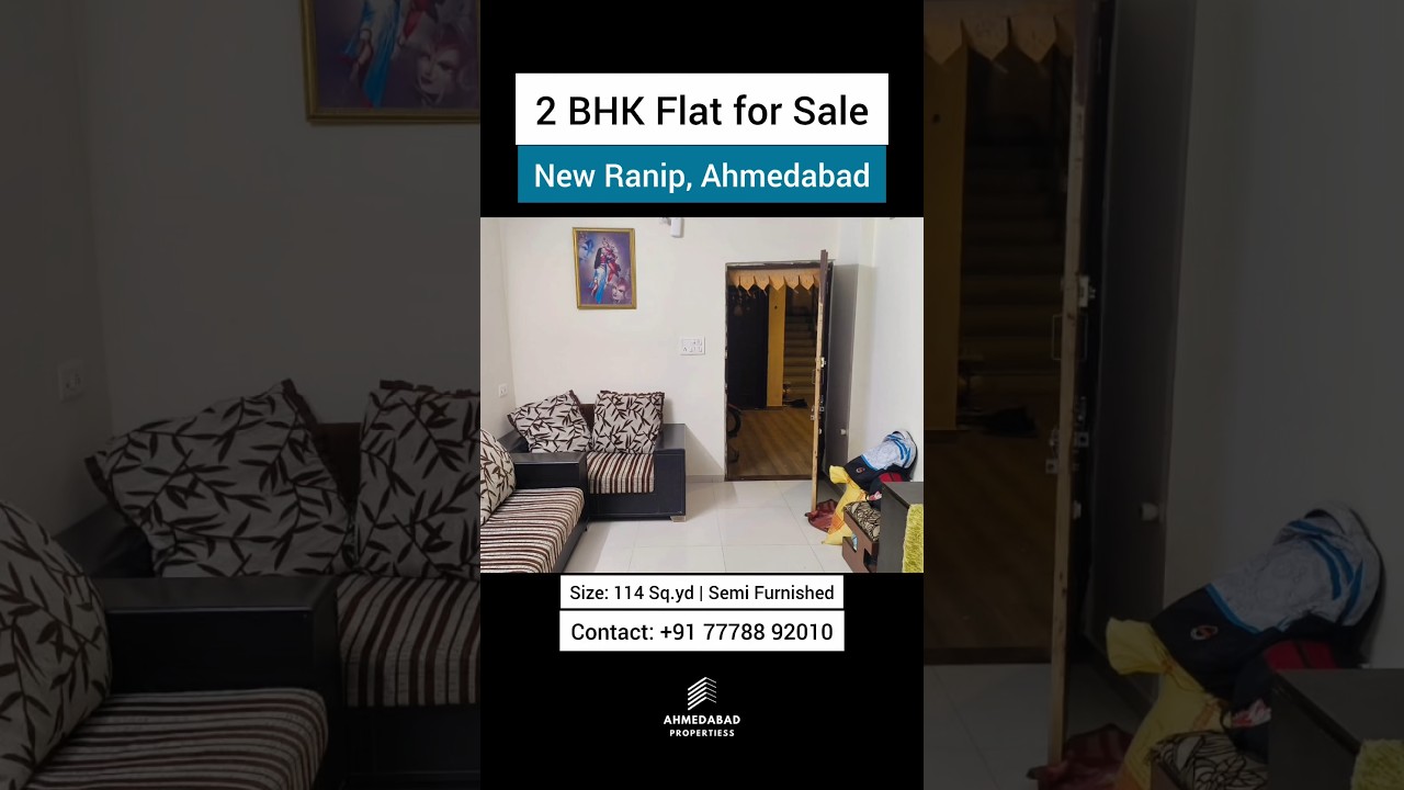 2 BHK Flat for Sale in New Ranip, Ahmedabad 📞 Contact: +91 77788 92010 