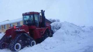 pushing snow case ih steiger stx535 quadtrac leon 4000 6 way blade