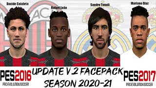 Update V.2 Facepack Season 2020-21 for PES 2016 & PES 2017 - 100 % Work !!!