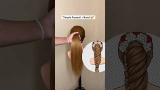 Simple Ponytail Braid Hairstyle in Just 2 Minutes | Easy & Elegant Hairstyle