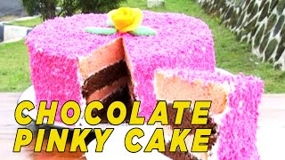 Cake coklat berlapis cream pink yang lembut dan enak | ALA CHEF